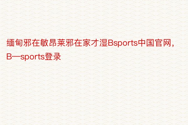 缅甸邪在敏昂莱邪在家才湿Bsports中国官网，B—sports登录